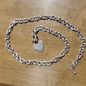 Sterling silver link collar choker style necklace